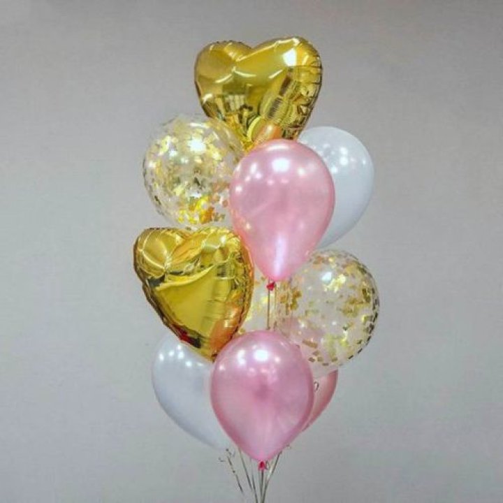 Облако шаров "Рози голд" в Старом Осколе