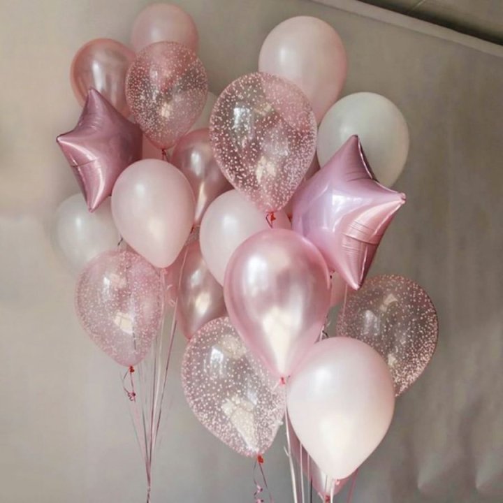 Фонтаны шаров "Розовый" в Старом Осколе