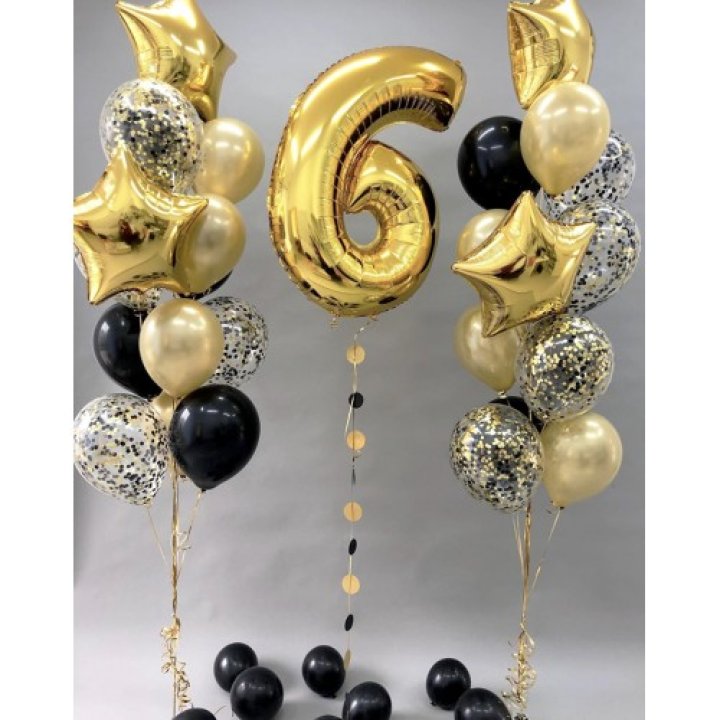 Цифра с фонтанами шаров  в Старом Осколе