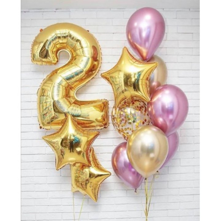 Цифра с фонтанами шаров  в Старом Осколе