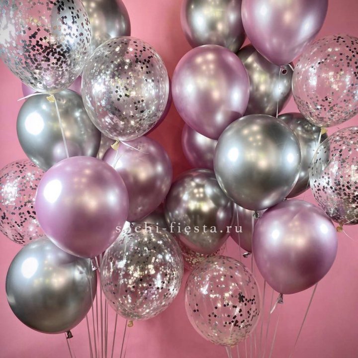 Фонтан шаров "Сильвер пинк" в Старом Осколе