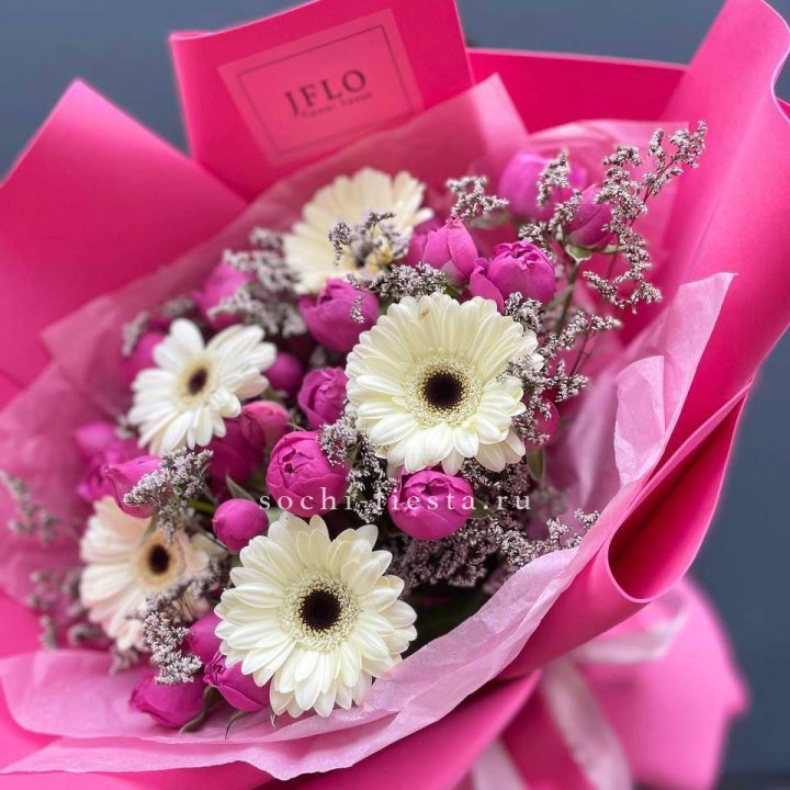 Букет гербер и мисти бабблс  в Старом Осколе