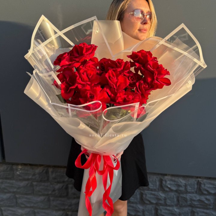  Букет  высоких роз 15 шт в Старом Осколе