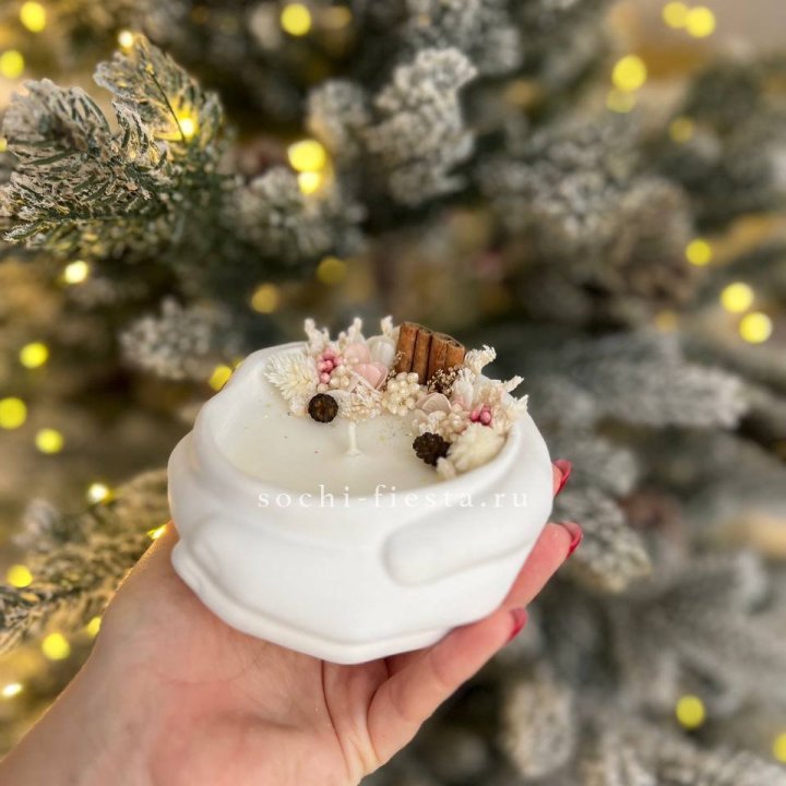 Свеча ароматическая в гипсе Руки с корицей в Старом Осколе