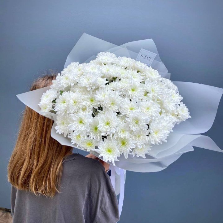 Букет хризантем "Белая снежинка" в Старом Осколе