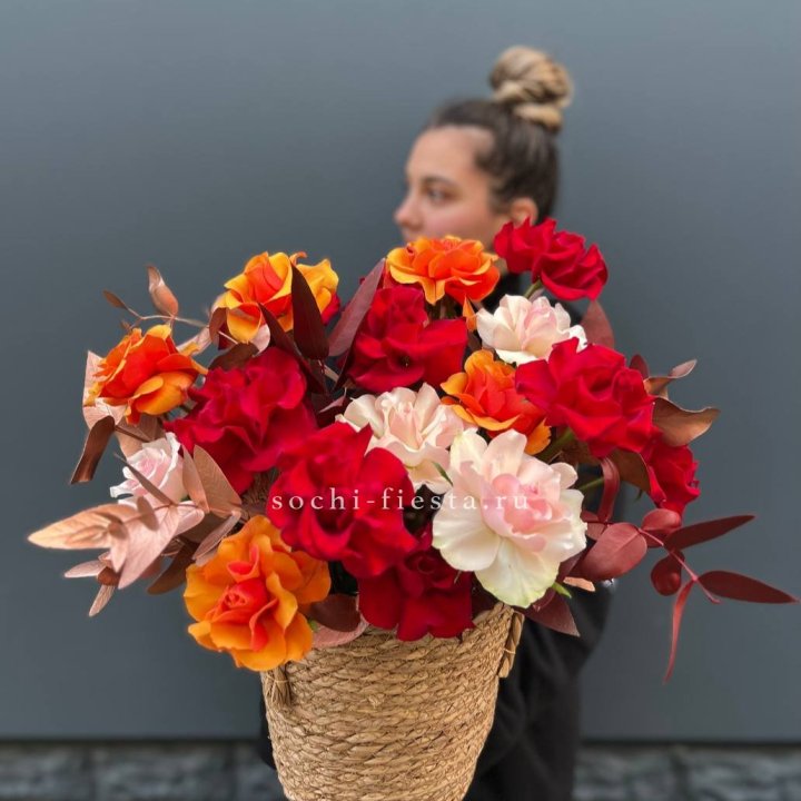 Авторский бокс "Роксана" в джутовом кашпо в Старом Осколе