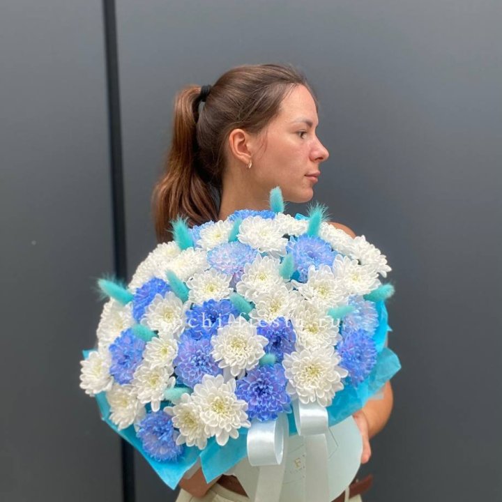  Коробочка  хризантем и лагуруса в Старом Осколе