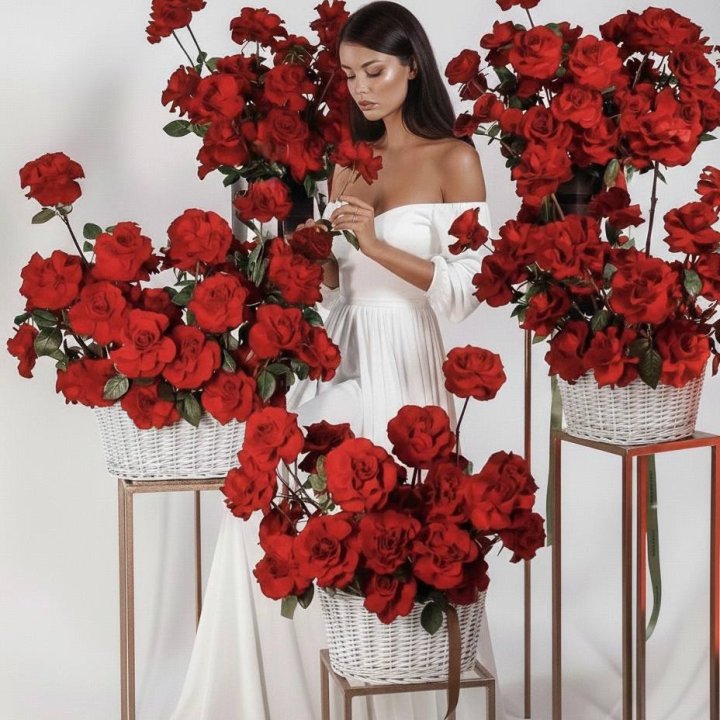 Сет из красных французских роз в Старом Осколе