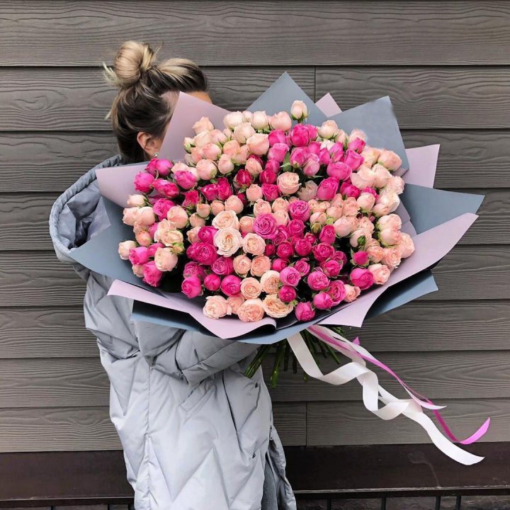 55 роз микс кустовых в Старом Осколе