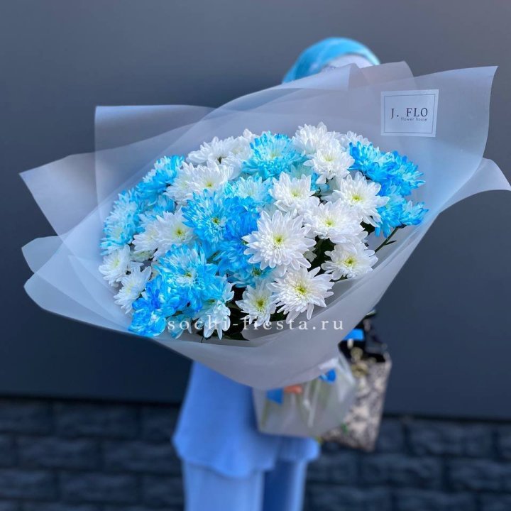 Букет хризантем "Голубая снежинка" в Старом Осколе