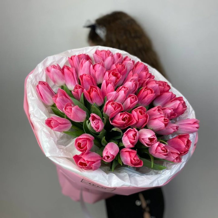 51 розовый тюльпан "Рози" в Старом Осколе