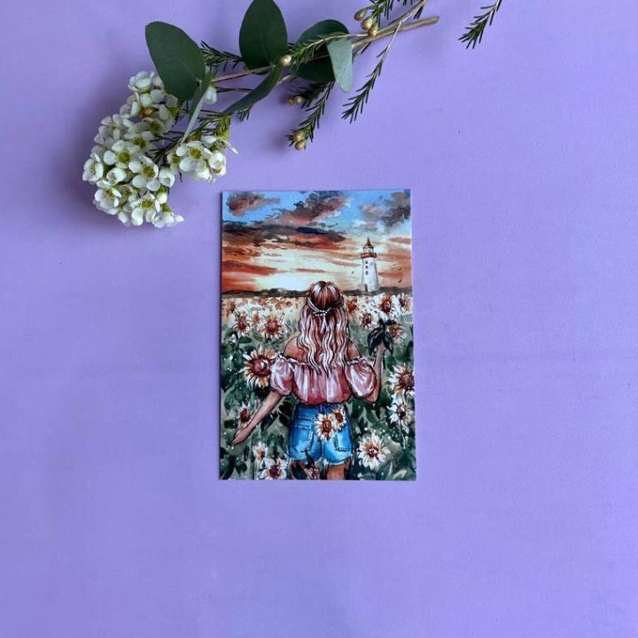 Открытка к букету "Подсолнух" в Старом Осколе