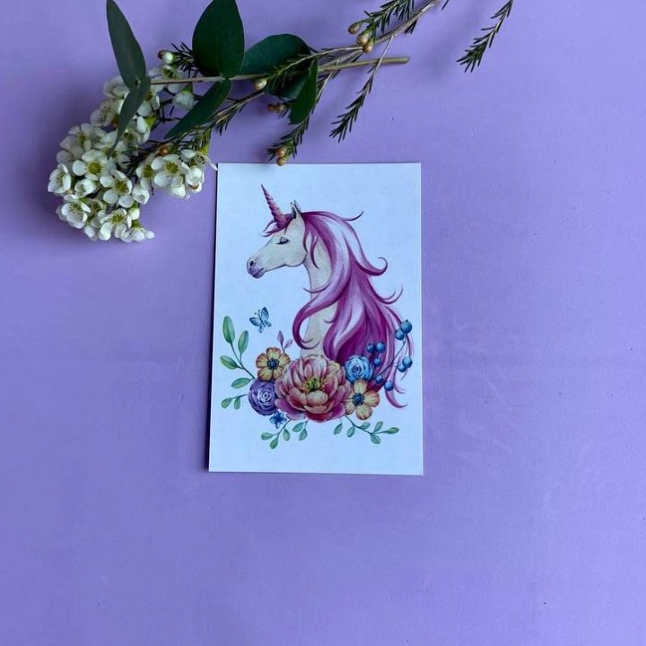 Открытка к букету "Единорог" в Старом Осколе