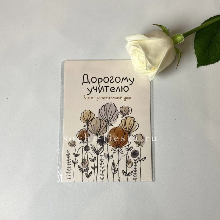 Открытка к букету "Дорогому учителю" в Старом Осколе