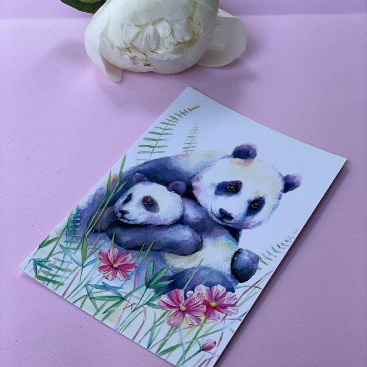 Открытка к букету "Объятие Панды" в Старом Осколе