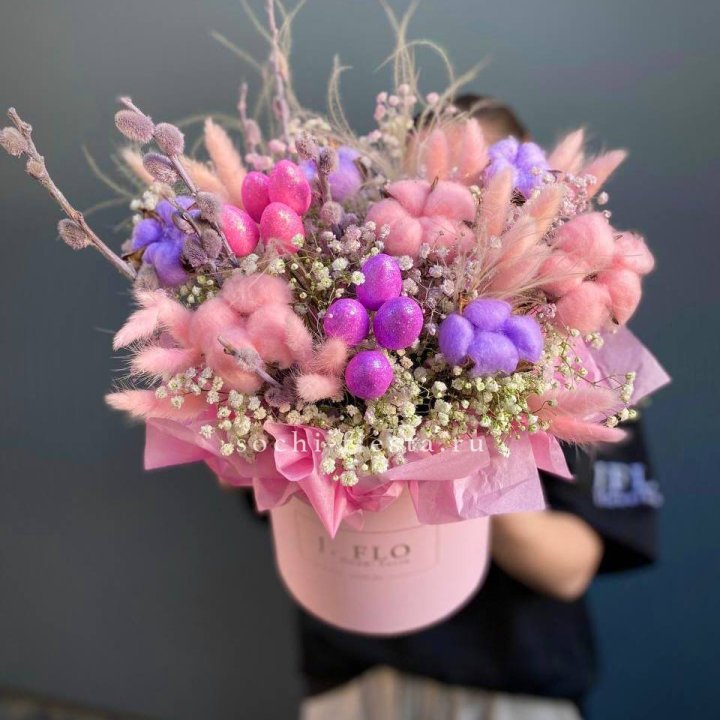 Сухоцветы в коробке  в Старом Осколе