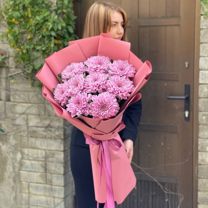 Букет хризантем розовый в Старом Осколе