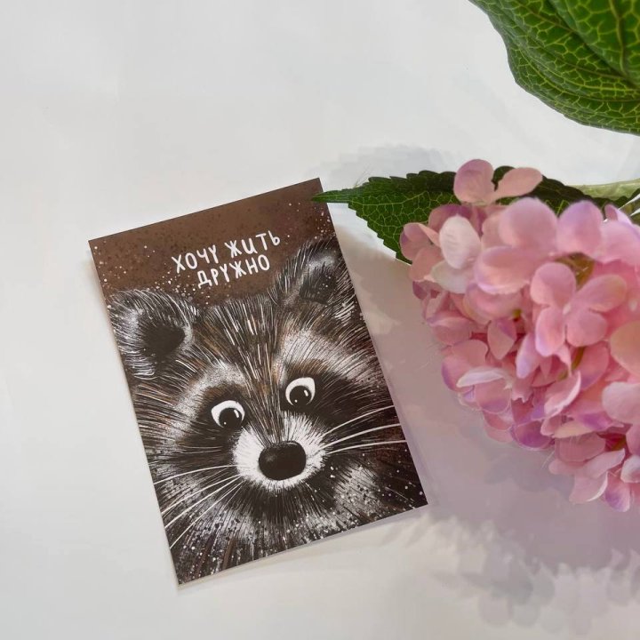 Открытка к букету "Енотик" в Старом Осколе