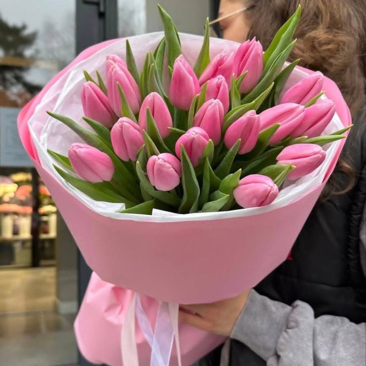  19 розовых тюльпанов в Старом Осколе