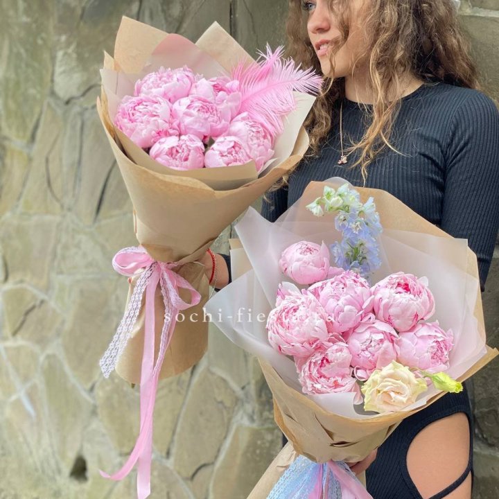 7 зефирных пионов  в Старом Осколе