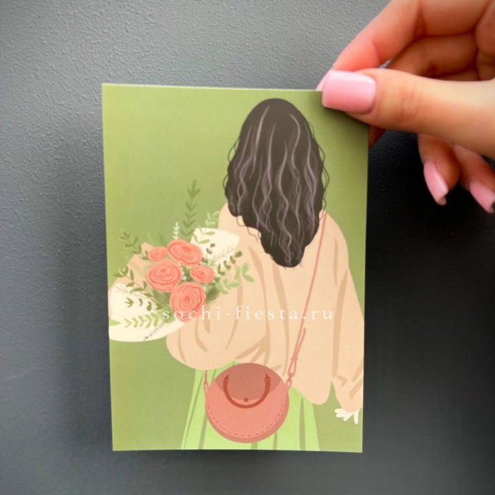 Открытка к букету "Потрясающая девушка" в Старом Осколе