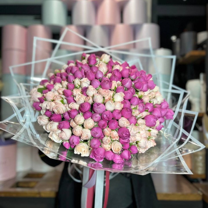 101 кустовая пионовидная роза в Старом Осколе