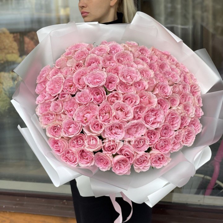 101 нежно-розовая роза в Старом Осколе