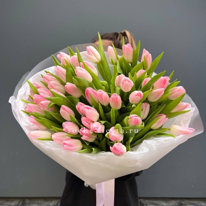 Букет тюльпанов нежно-розовых в Старом Осколе