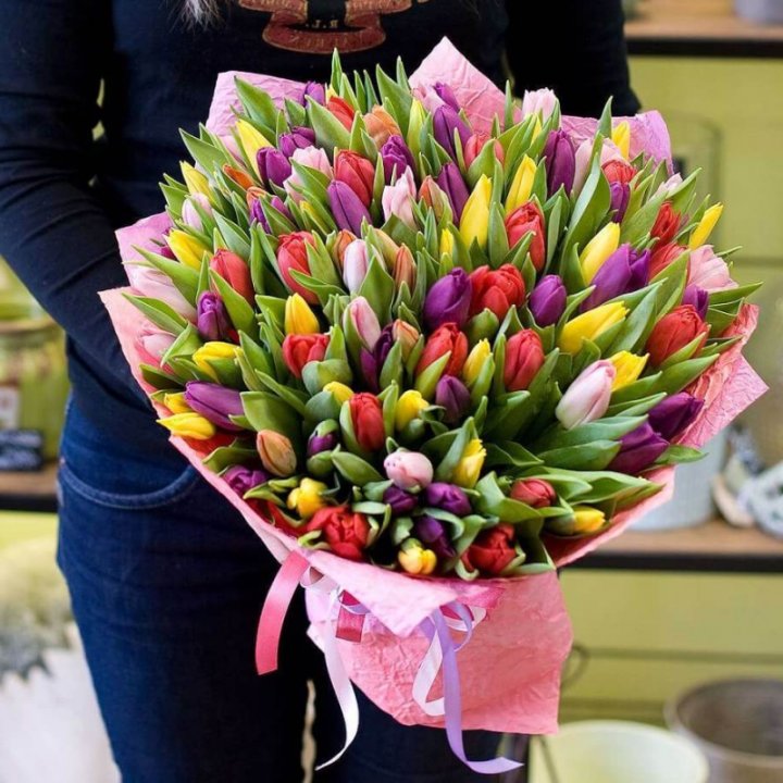 101 тюльпан "Джуси" в Старом Осколе